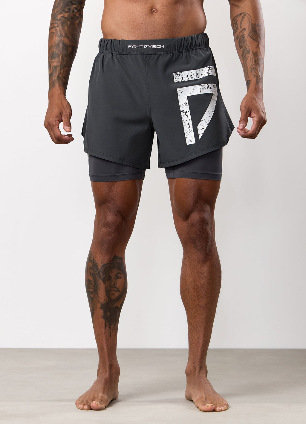 Gym King Fight Division Combat Compression Short - Graphite