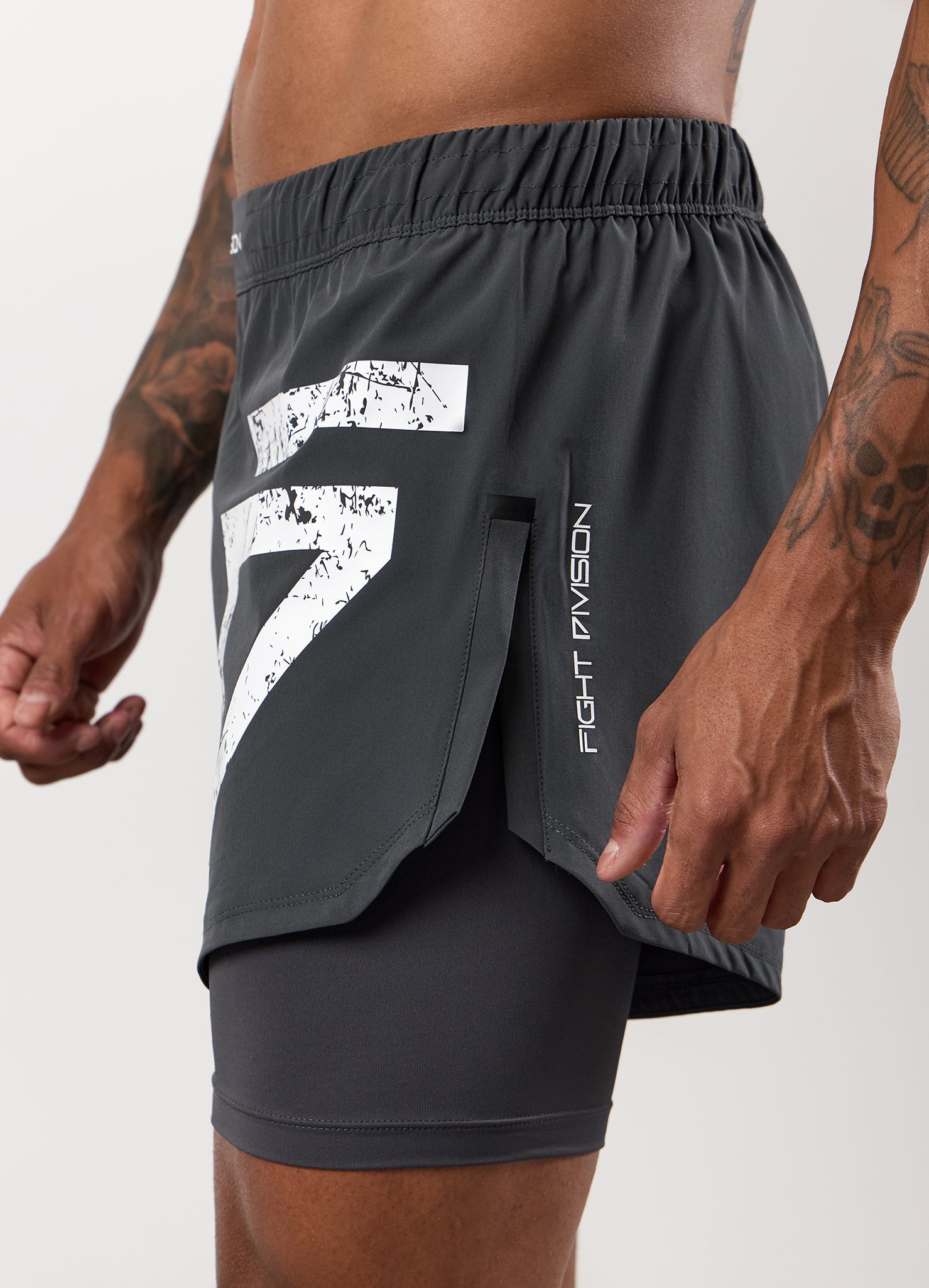 Gym King Fight Division Combat Compression Short - Graphite