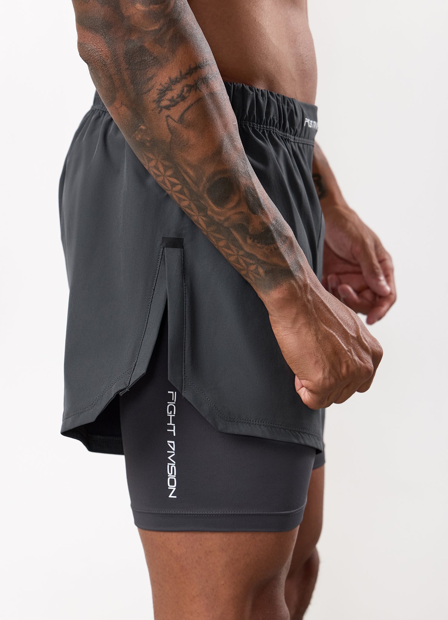 Gym King Fight Division Combat Compression Short - Graphite