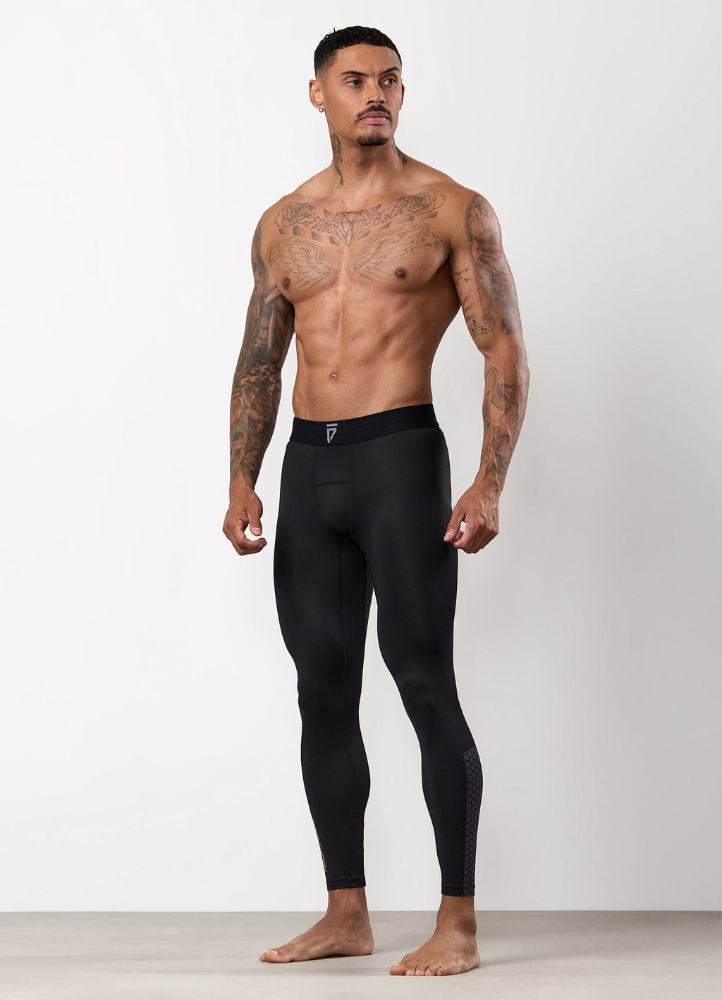 Gym King Fight Division Combat Compression Legging - Black