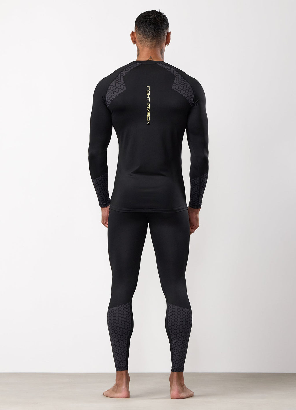 Gym King Fight Division Combat Long Sleeve Rash Guard - Black