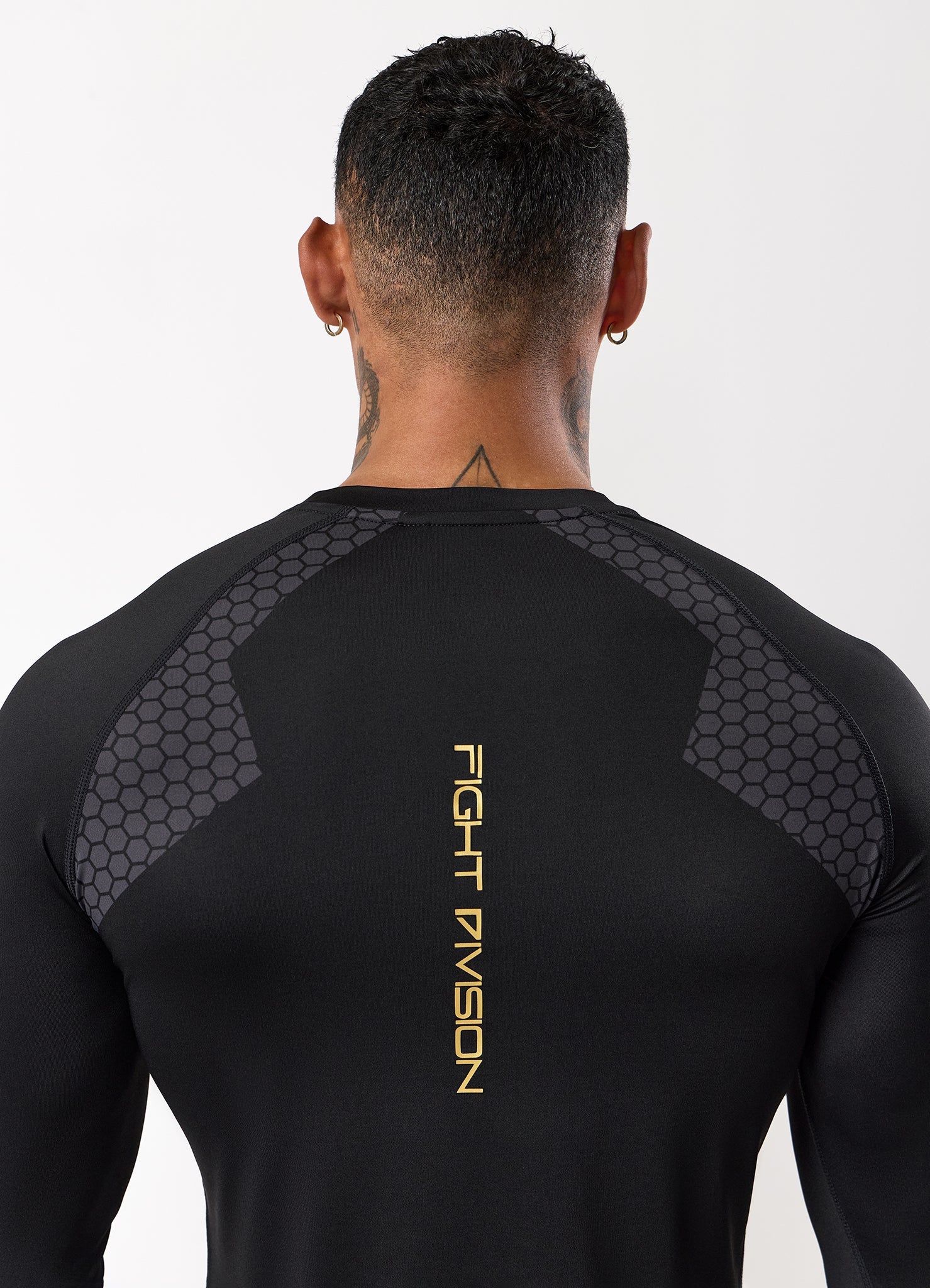 Gym King Fight Division Combat Long Sleeve Rash Guard - Black