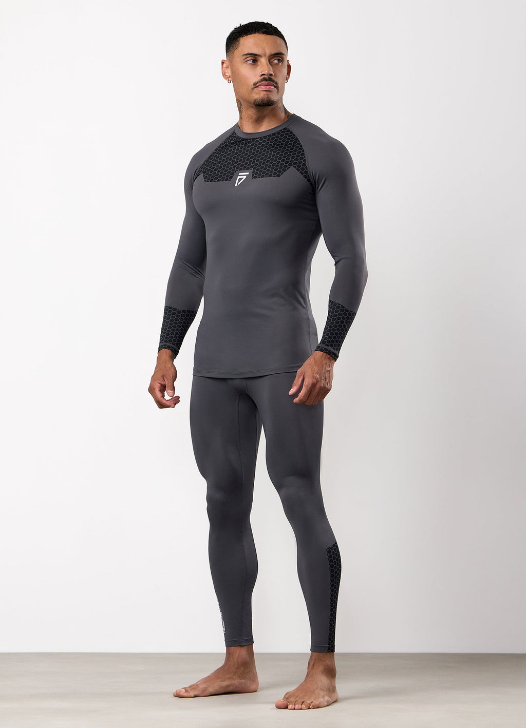 Gym King Fight Division Combat Long Sleeve Rash Guard - Graphite