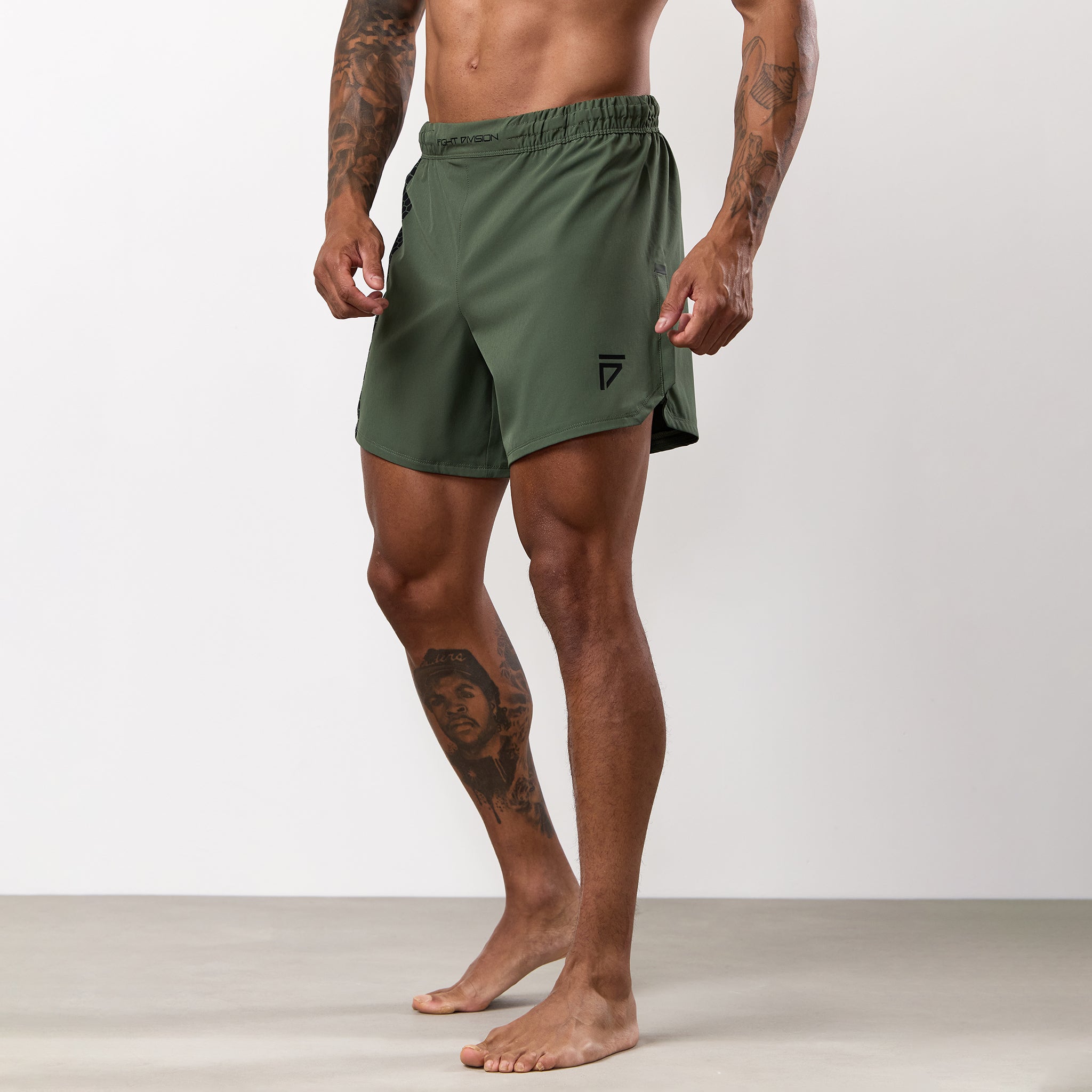 Gym King Fight Division Combat 7" Short - Deep Olive