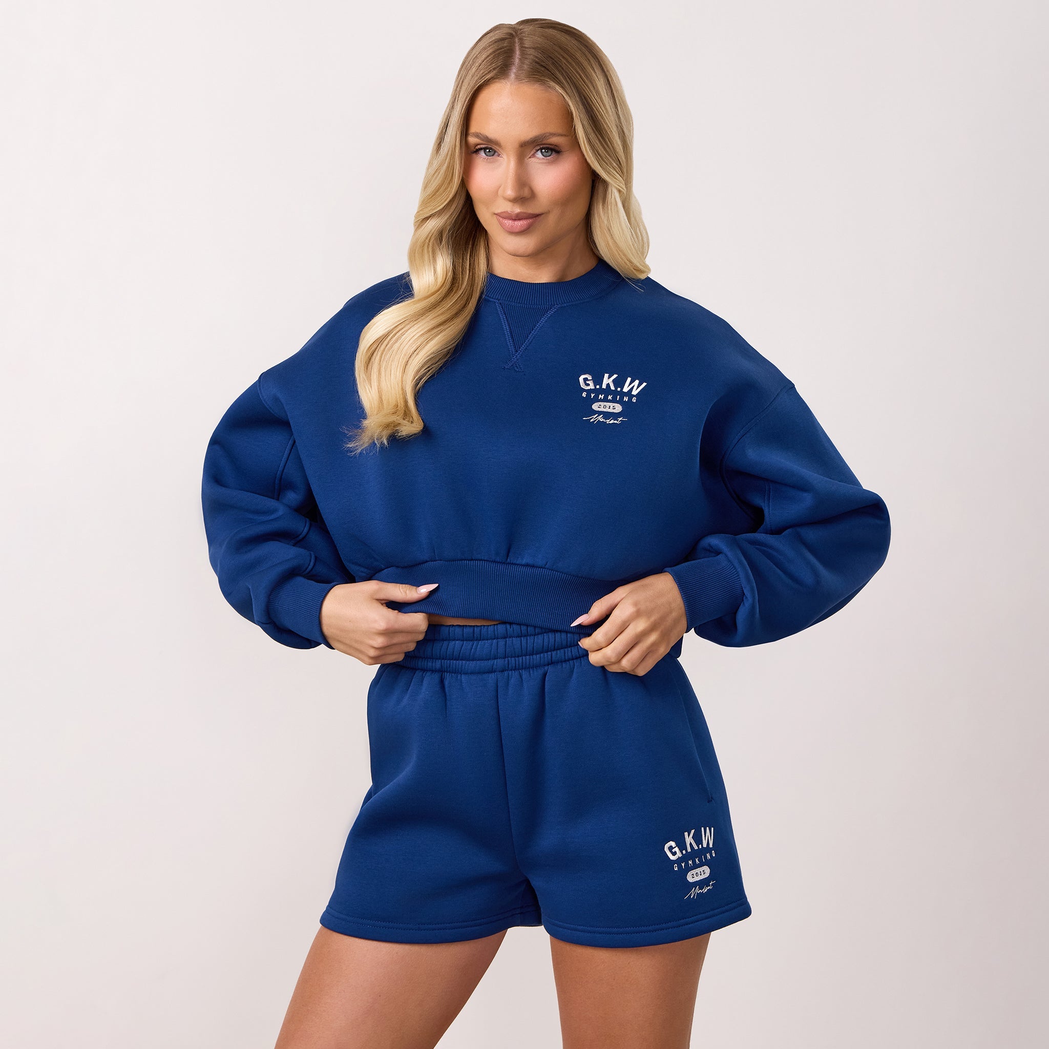 Gym King Composure Cropped Crew - Vintage Blue