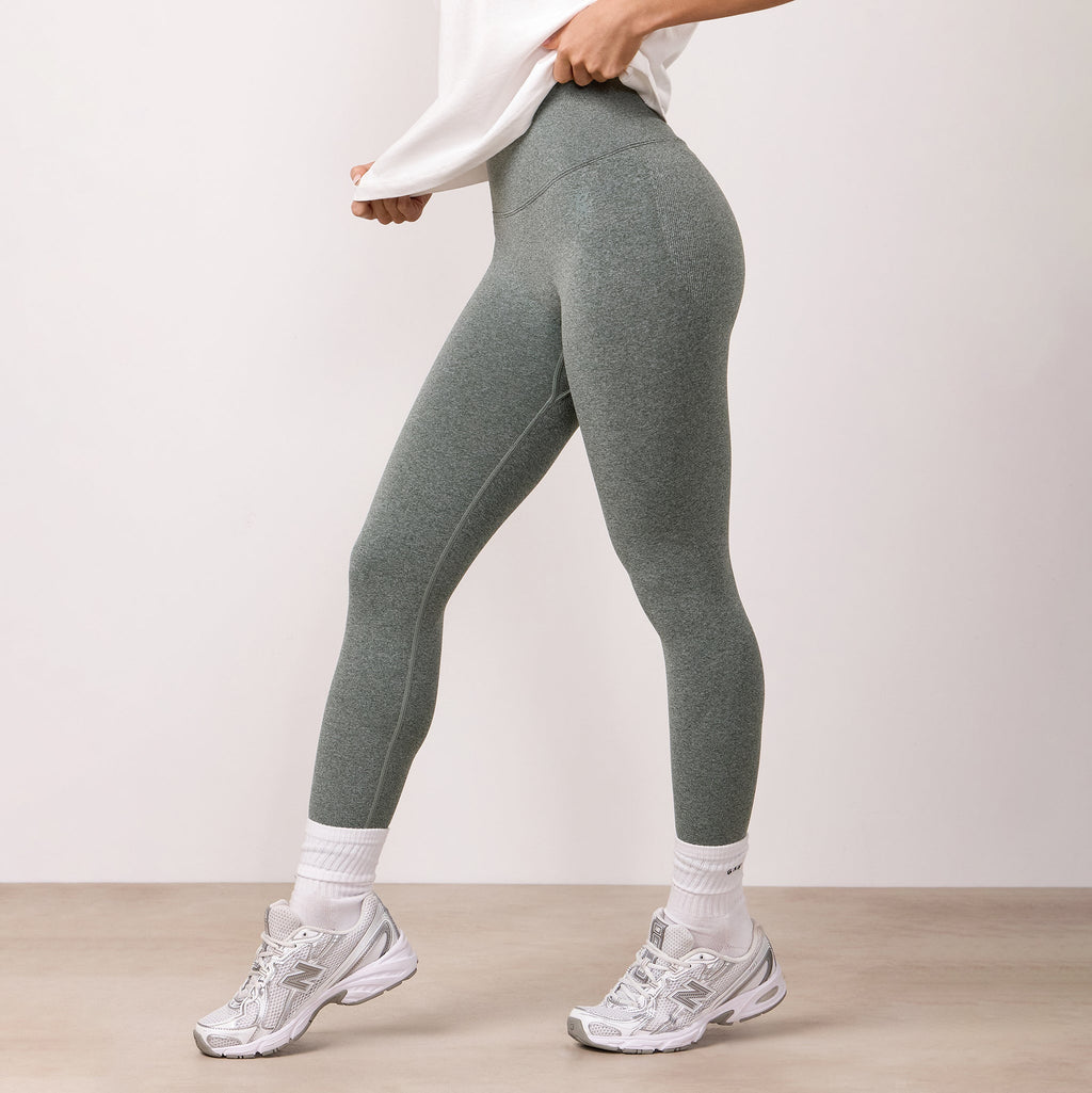 Gym King Sculpt Marl Seamless Legging - Fern Marl