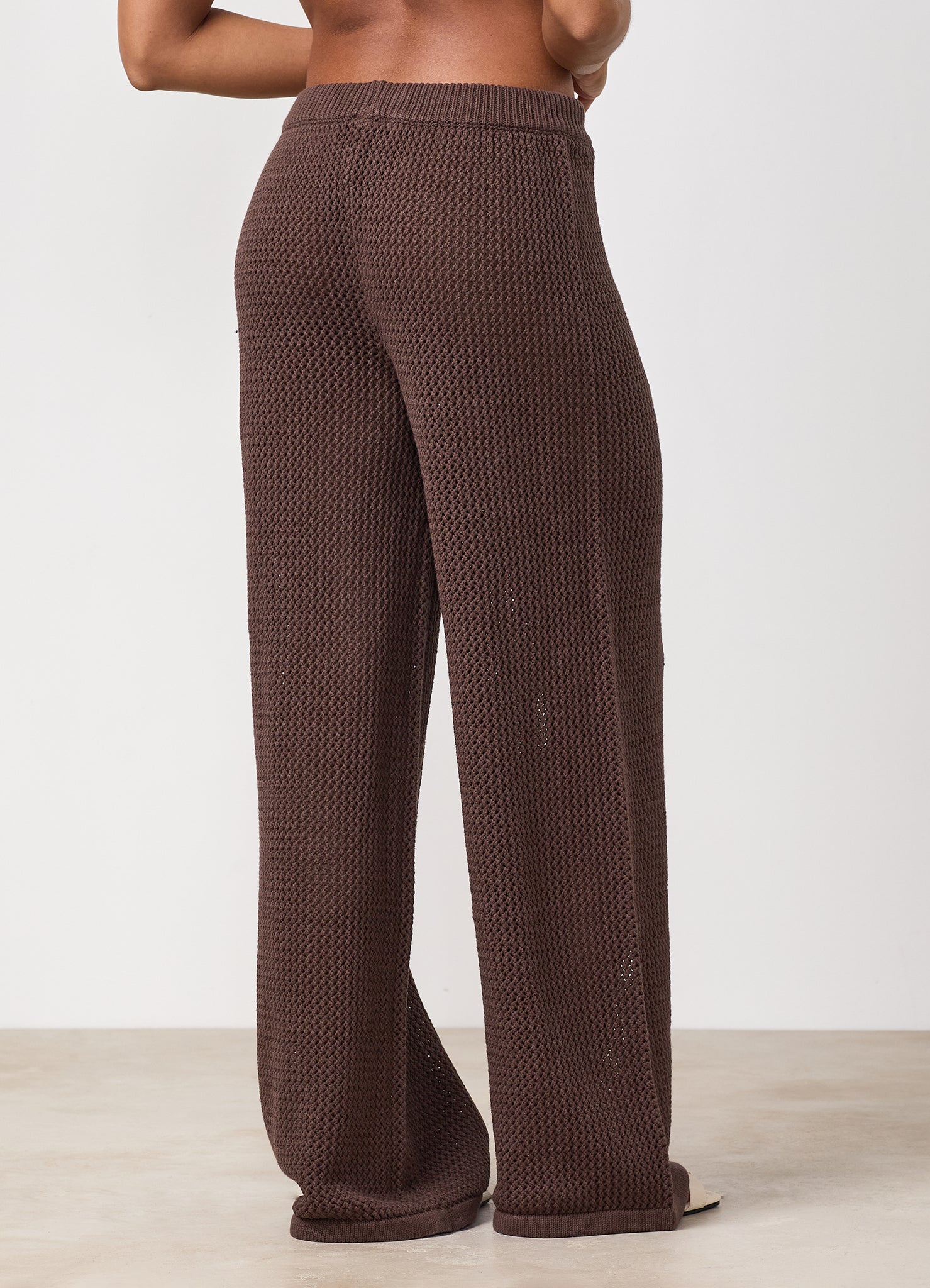Gym King Crochet Trousers - Coffee