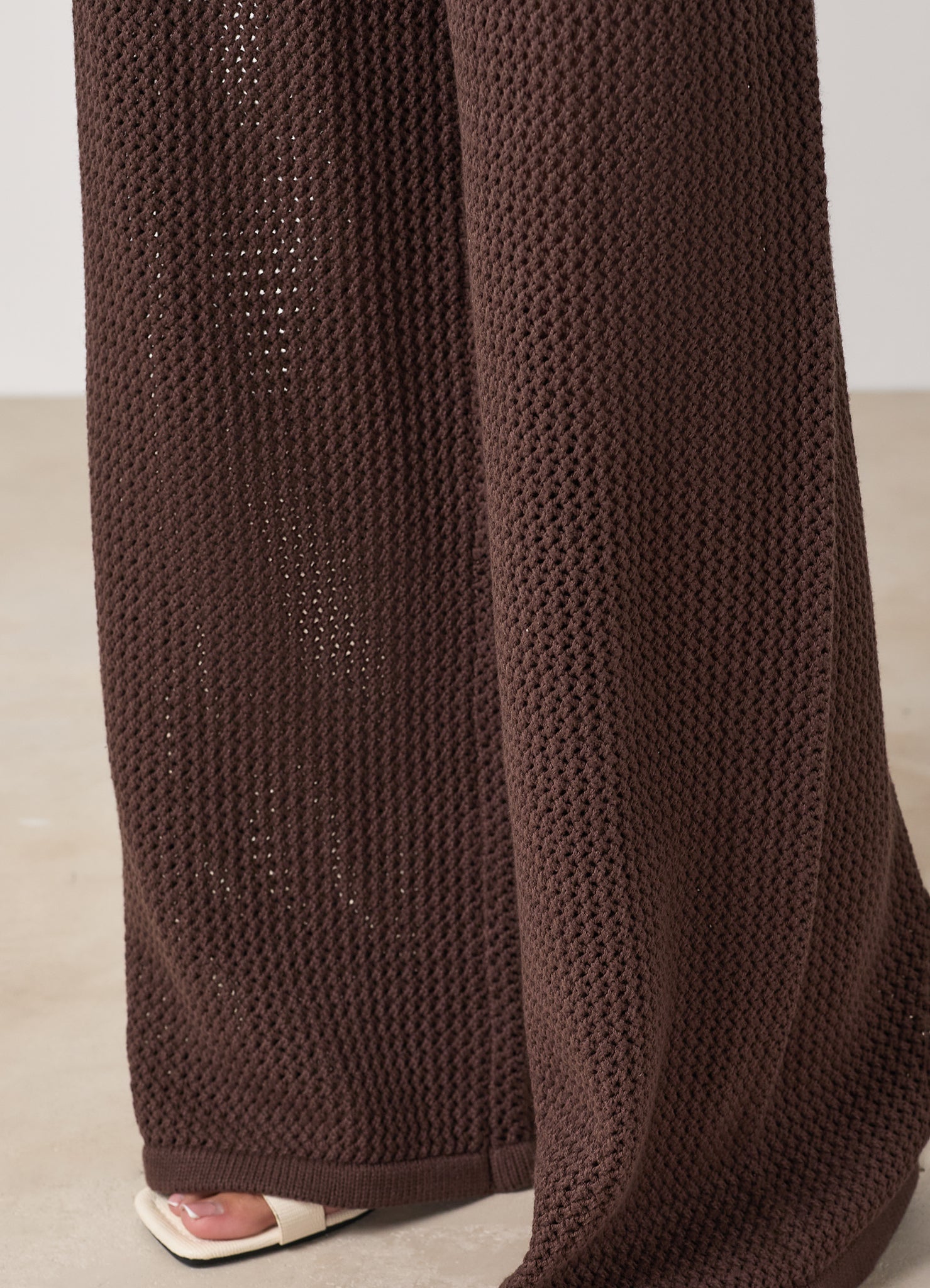 Gym King Crochet Trousers - Coffee