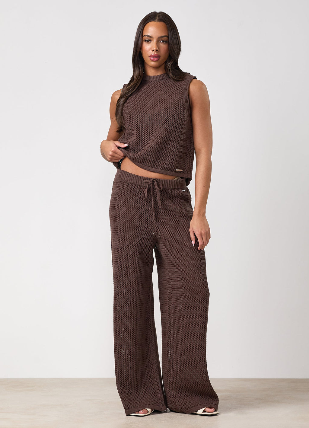 Gym King Crochet Trousers - Coffee