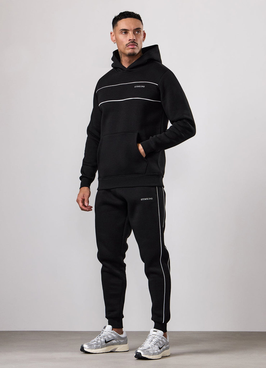 Gym King Core Piped Fleece Hoodie - Black
