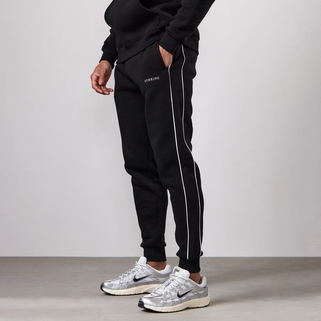 Gym King Core Piped Fleece Jogger - Black