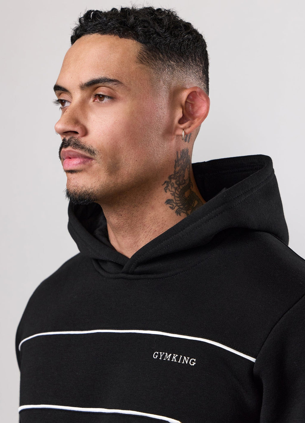 Gym King Core Piped Fleece Hoodie - Black