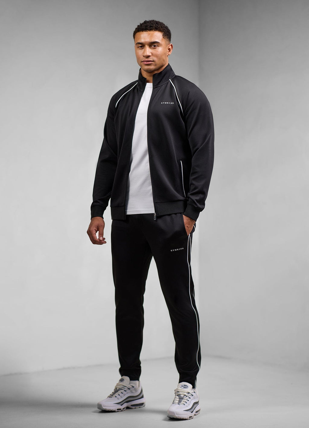 Gym King Core Piped Full Zip Funnel - Black