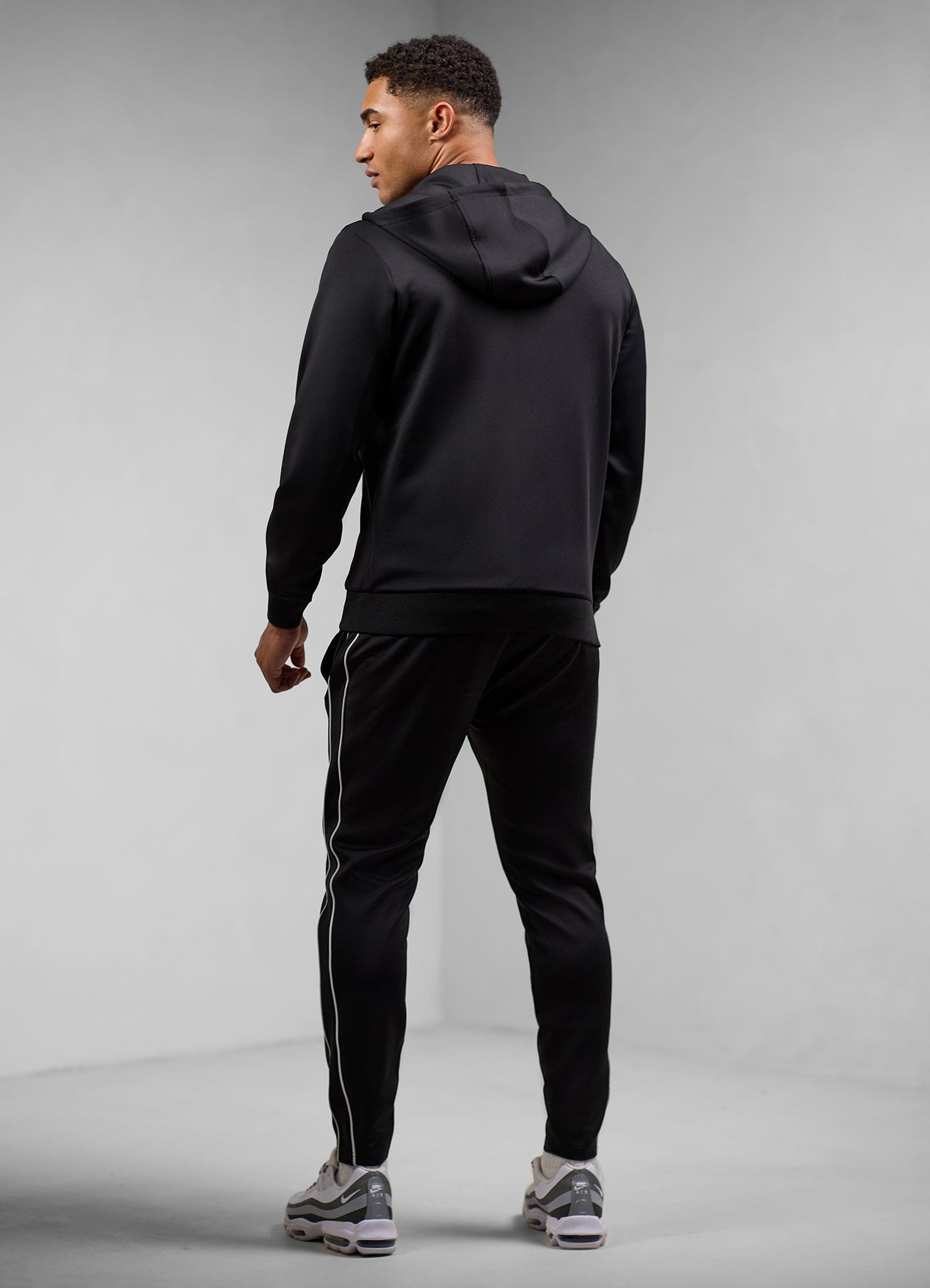 Gym King Core Piped Full Zip Hoodie - Black