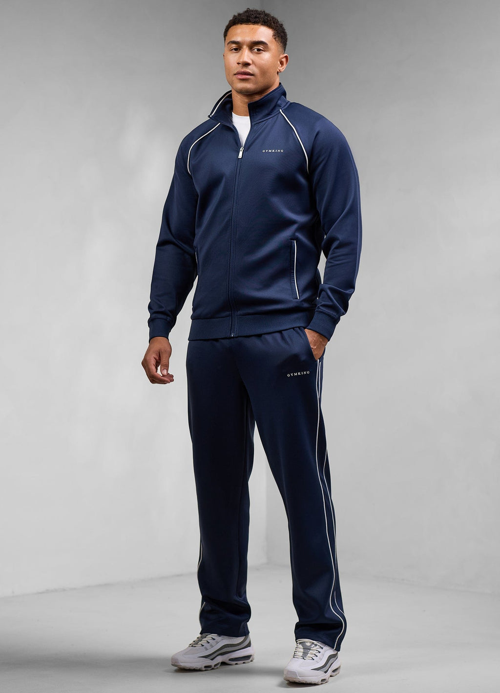 Gym King Core Piped Straight Leg Jogger - Navy