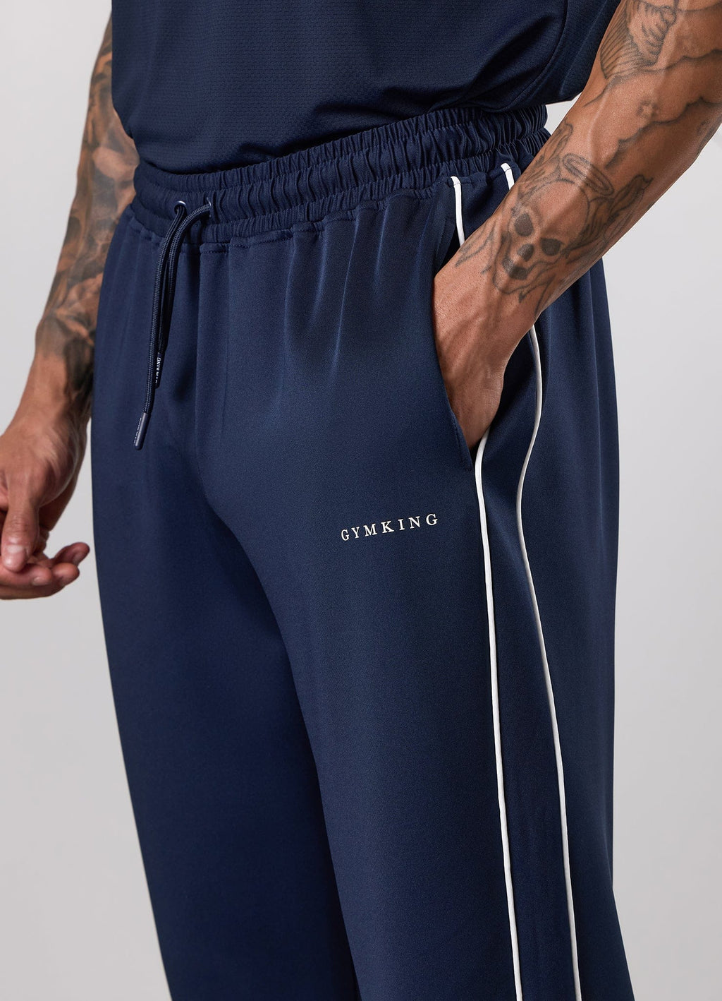 Gym King Core Piped Straight Leg Jogger - Navy