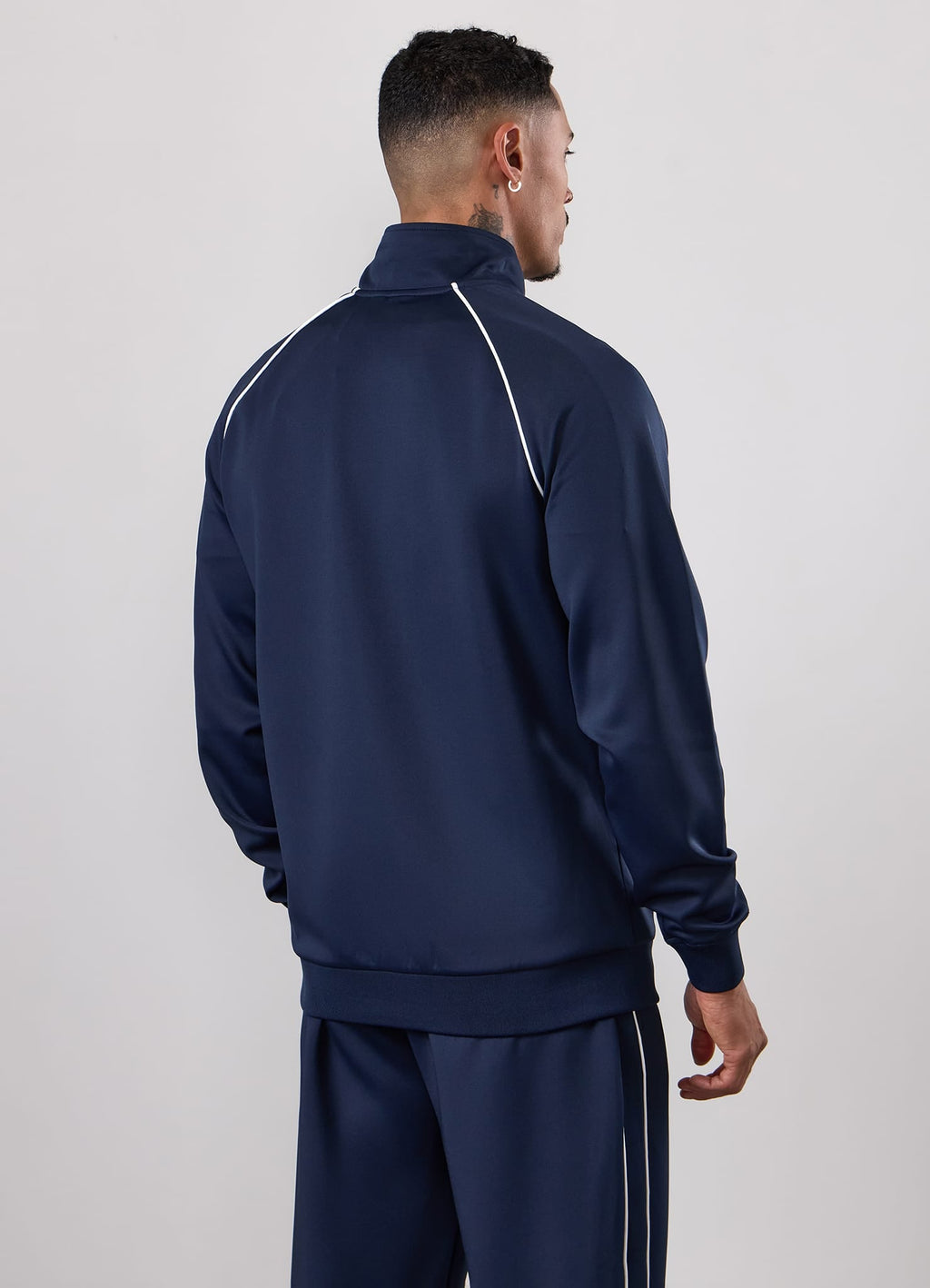 Gym King Core Piped Full Zip Funnel - Navy