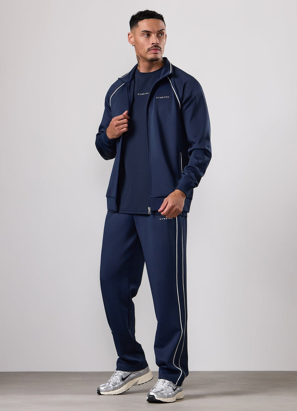 Gym King Core Piped Straight Leg Jogger - Navy