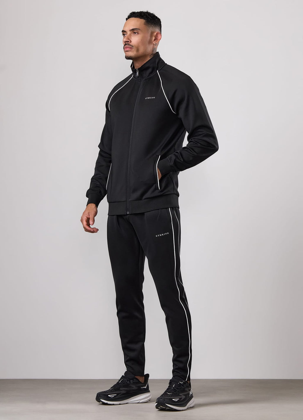 Gym King Core Piped Full Zip Funnel - Black