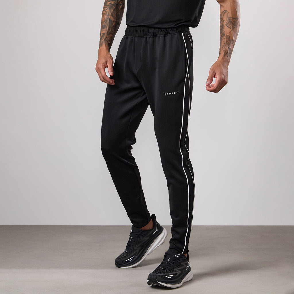 Gym King Core Piped Tapered Leg Jogger - Black