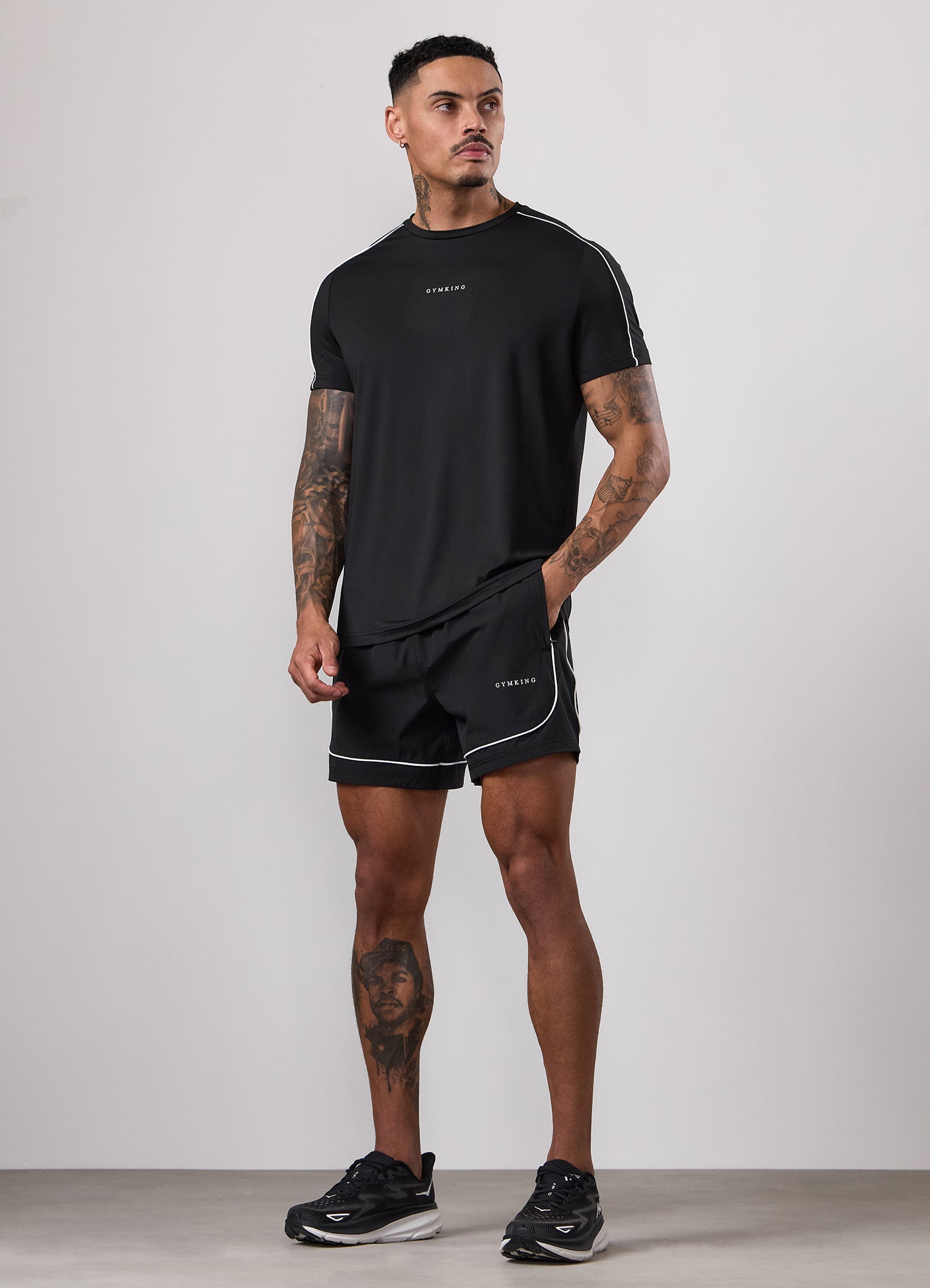 Gym King Core Piped Tee - Black