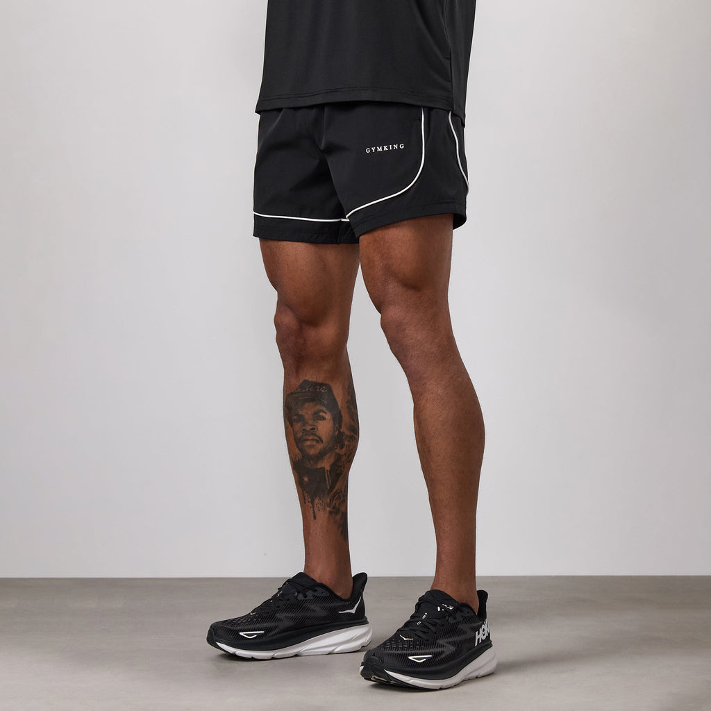 Gym King Core Piped Short - Black