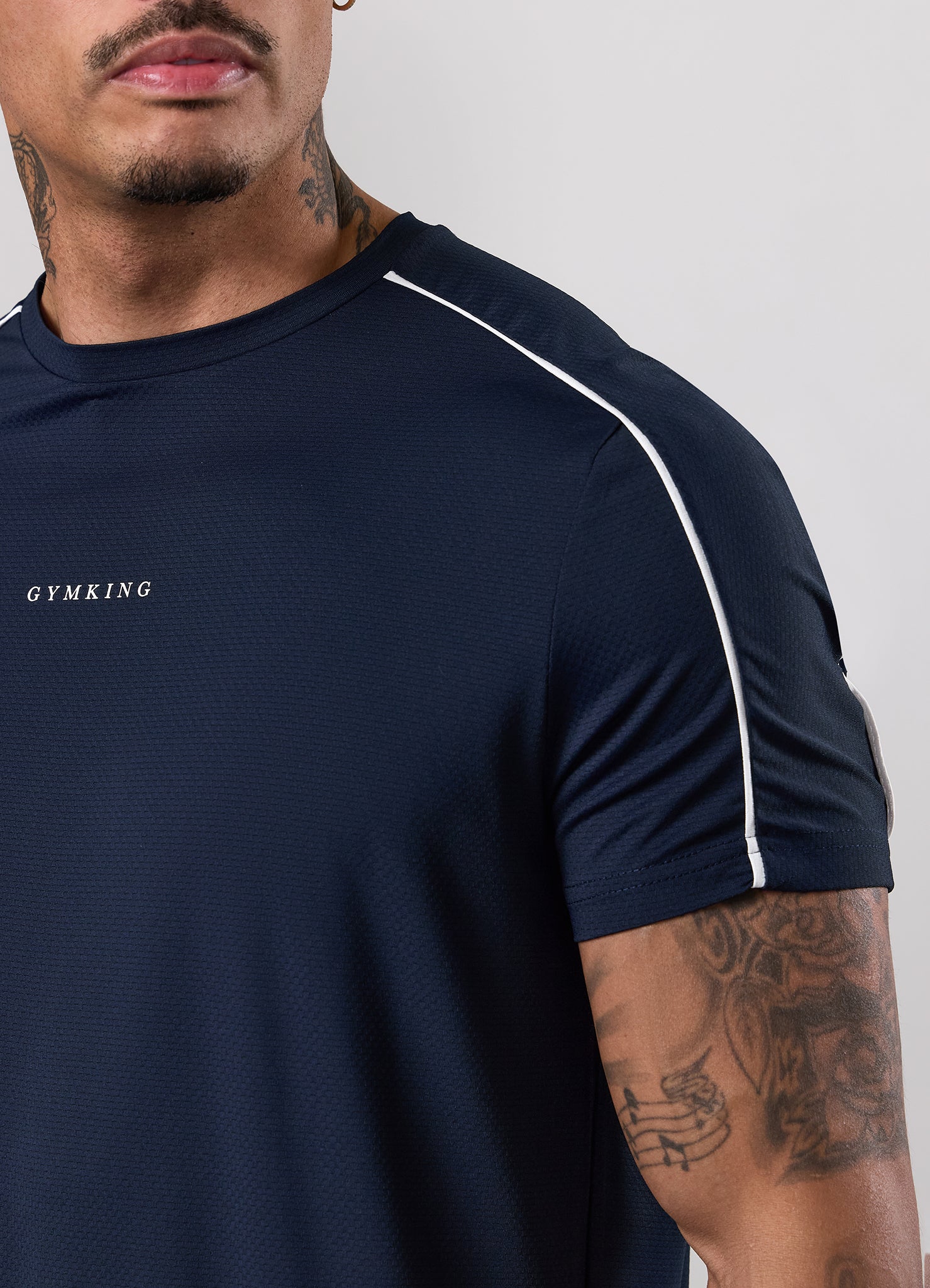 Gym King Core Piped Tee - Navy