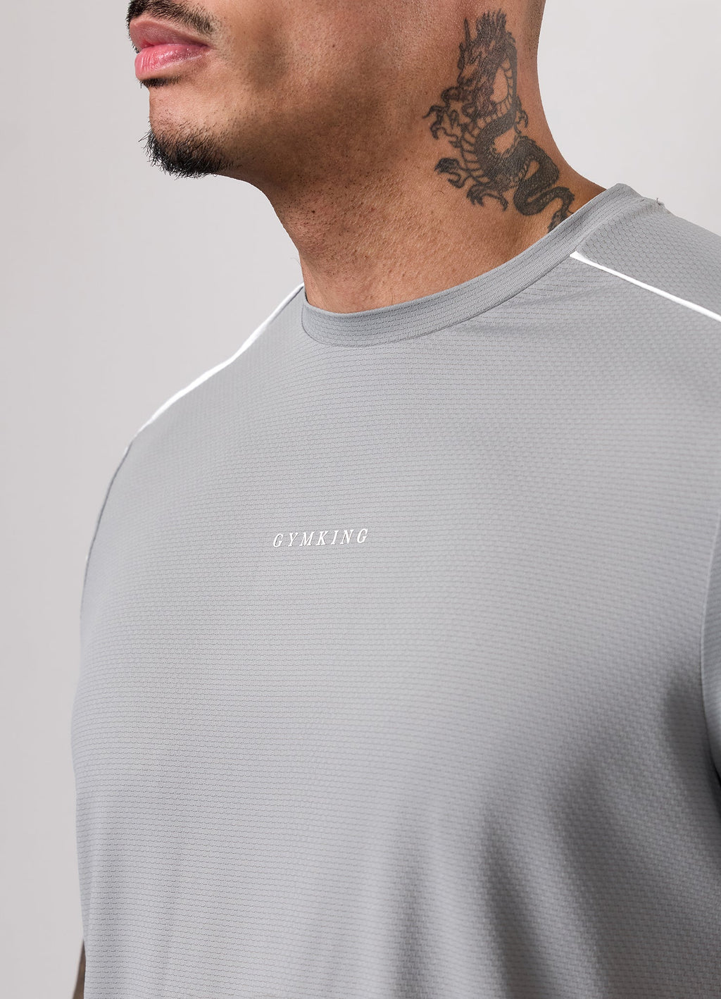 Gym King Core Piped Tee - Urban Grey