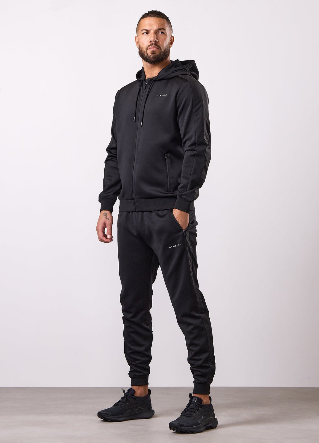 Gym King Core Plus Panel Hoodie - Black