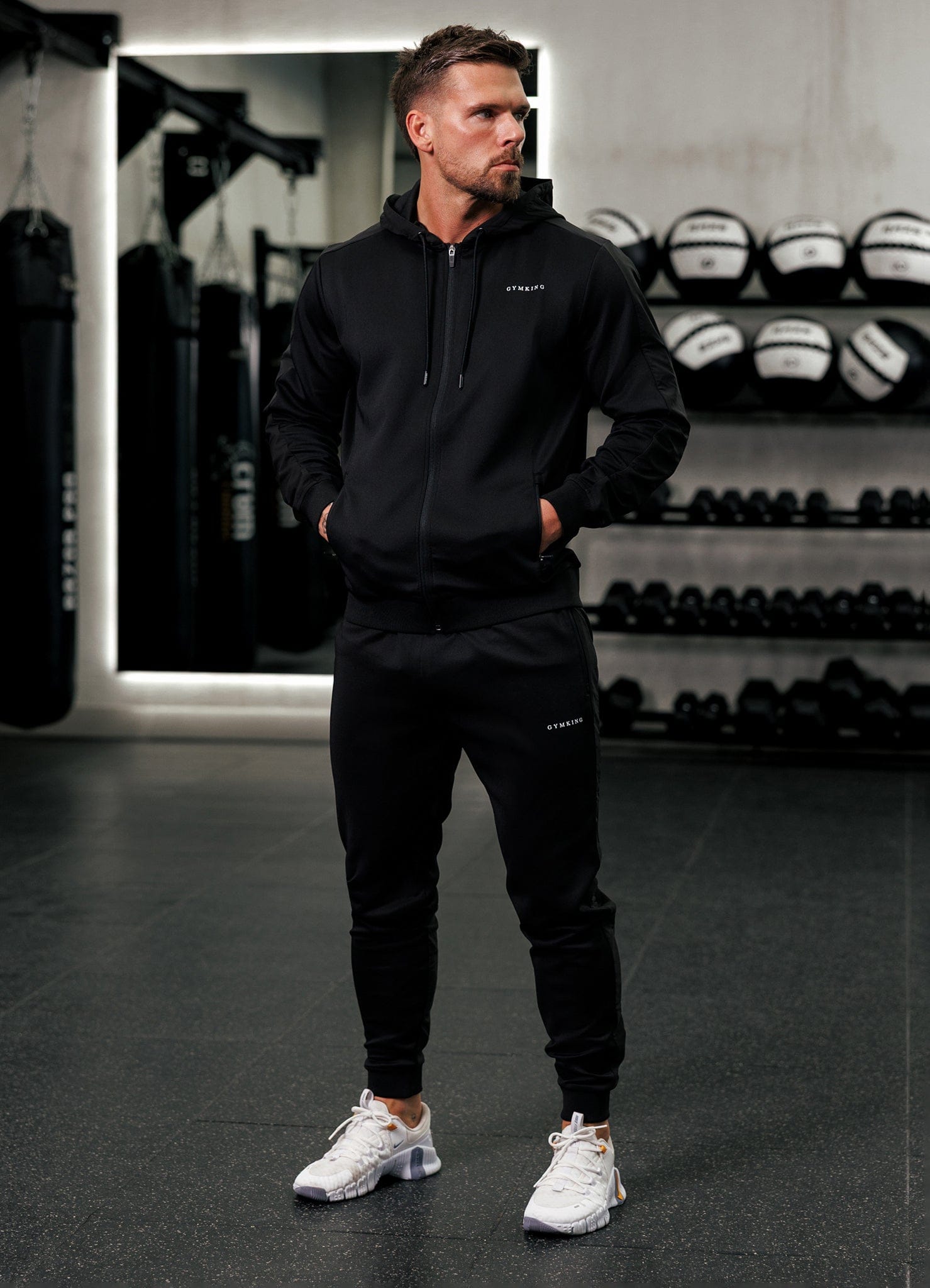 Gym King Core Plus Panel Hoodie - Black