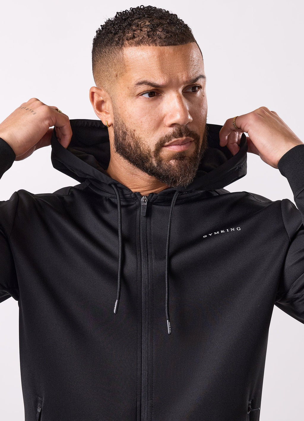 Gym King Core Plus Panel Hoodie - Black