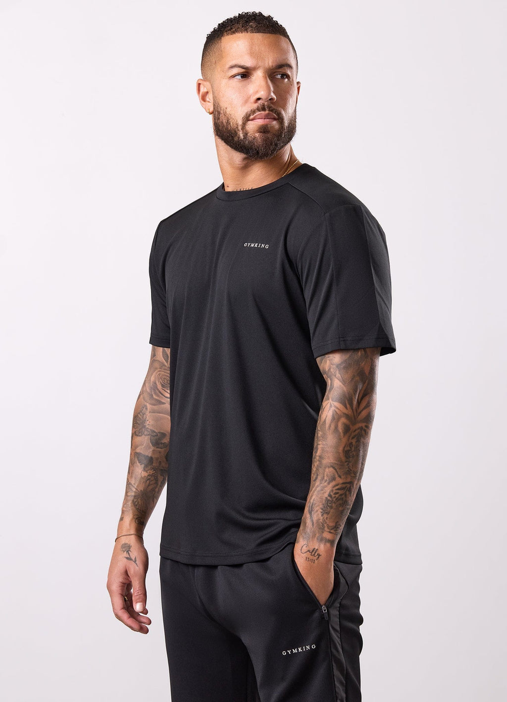 Gym King Core Plus Panel Tee - Black