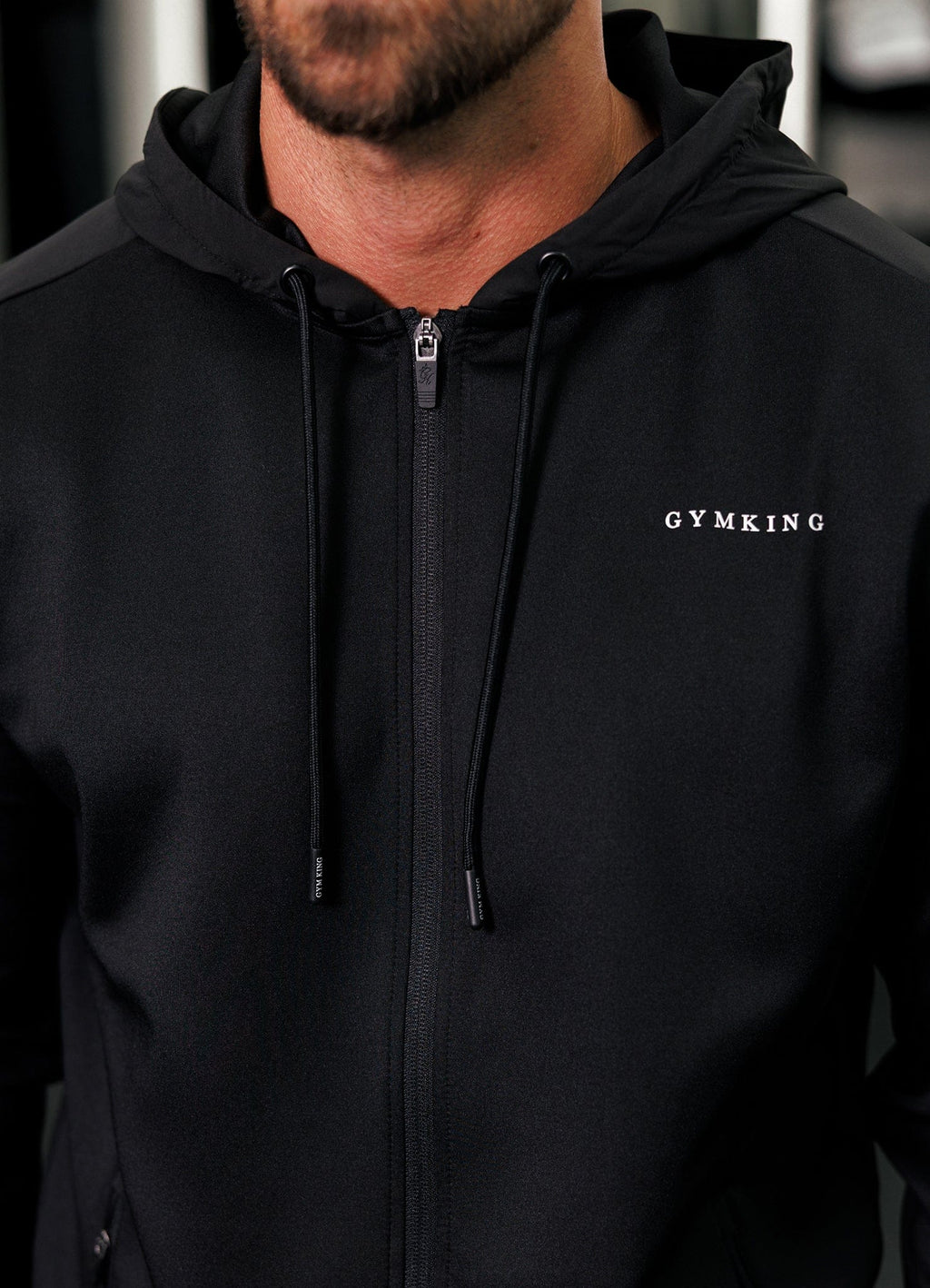 Gym King Core Plus Panel Hoodie - Black