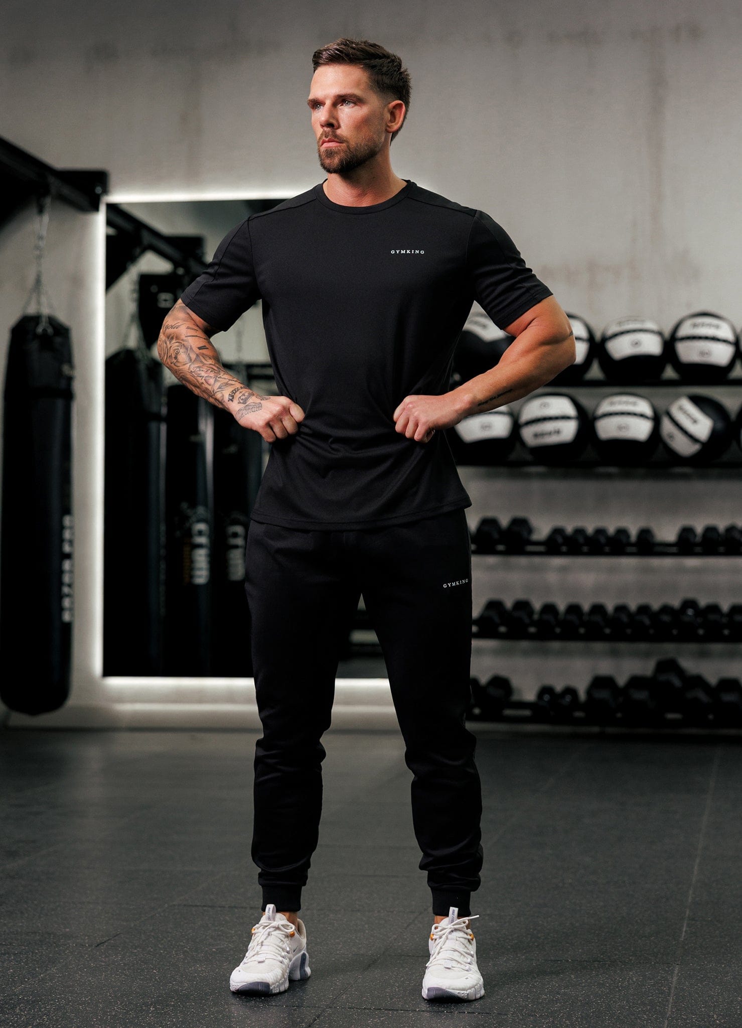 Gym King Core Plus Panel Tee - Black