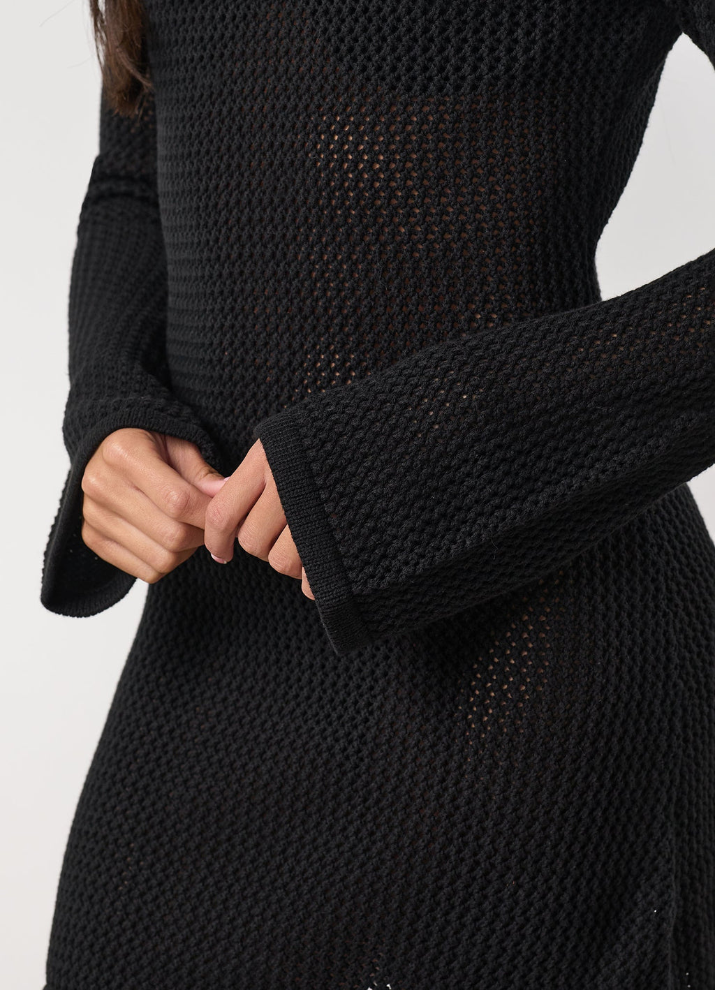 Gym King Crochet Mini Dress - Black