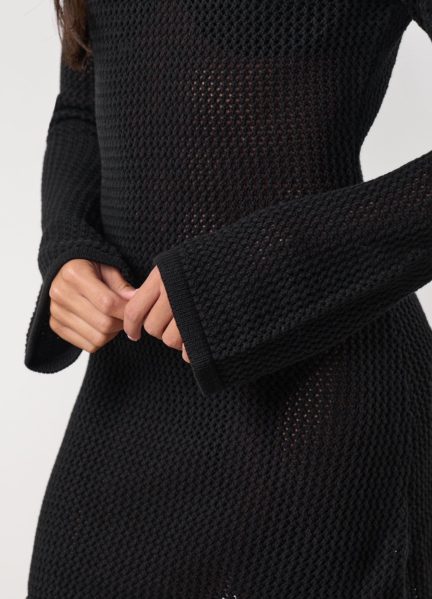 Gym King Crochet Mini Dress - Black