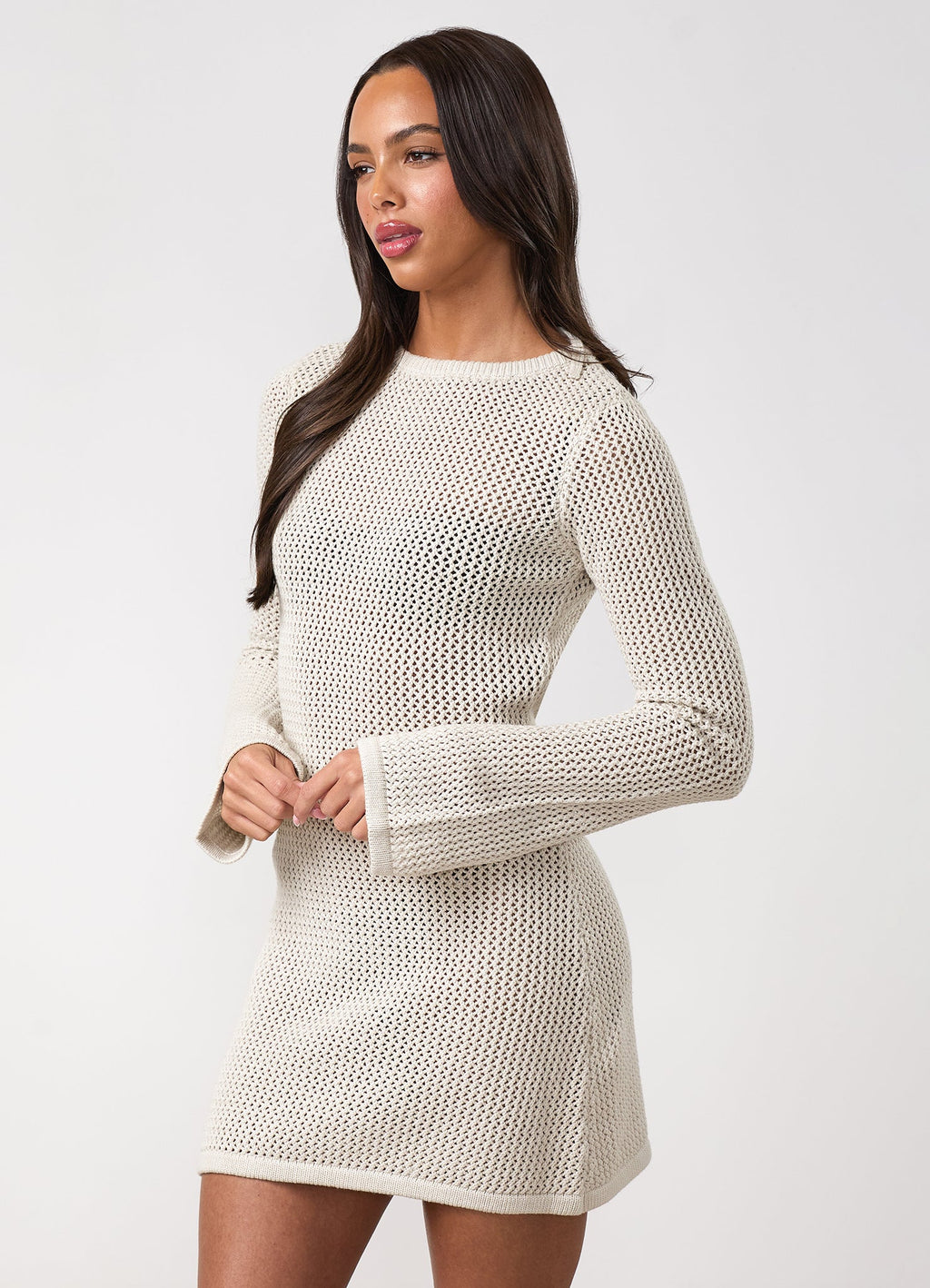 Gym King Crochet Mini Dress - Sand
