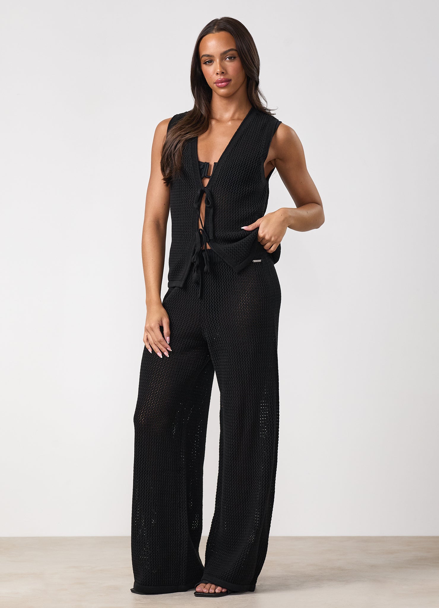 Gym King Crochet Trousers - Black