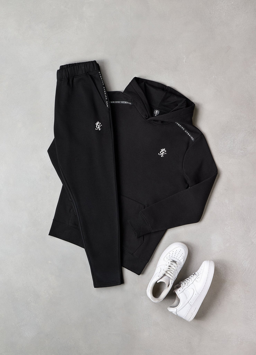 Gym King Taped Fleece Hoodie - Black