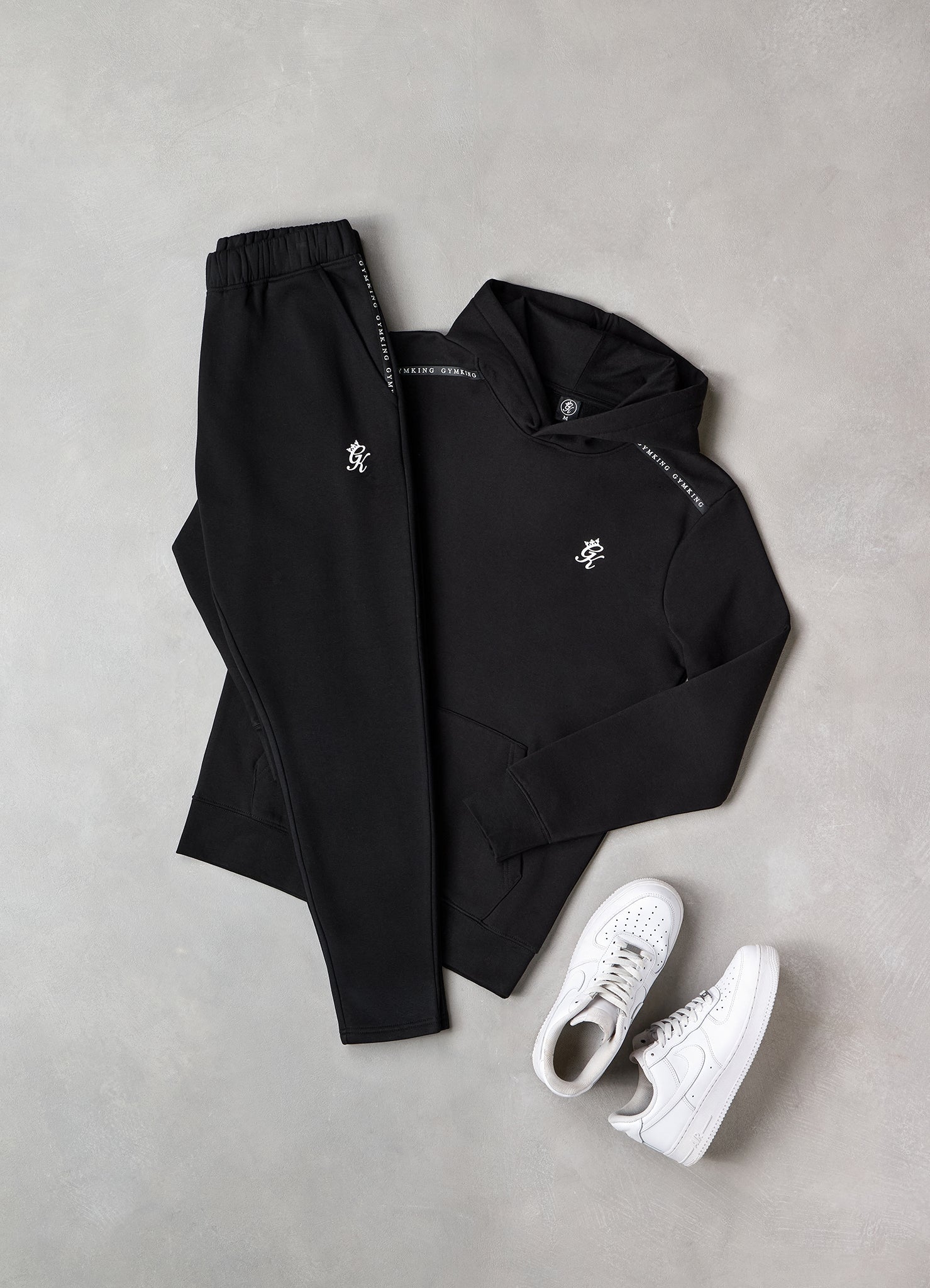 Gym King Taped Fleece Hoodie - Black