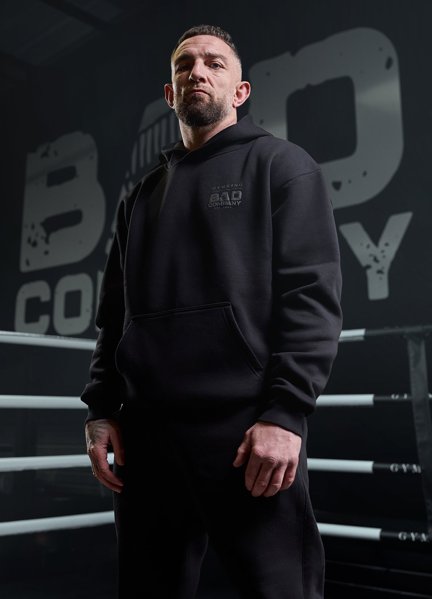 Gym King Bad Company Fleece Hoodie - Black/Black