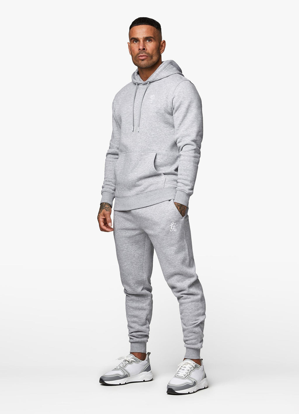 Gym King Fundamental Fleece Hoodie - Grey Marl