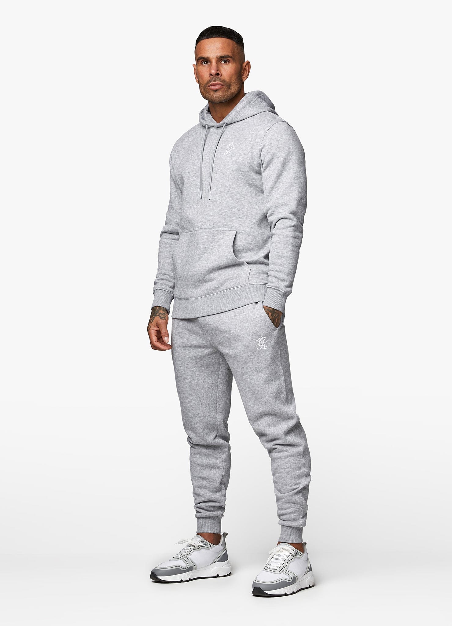 Gym King Fundamental Fleece Hoodie - Grey Marl