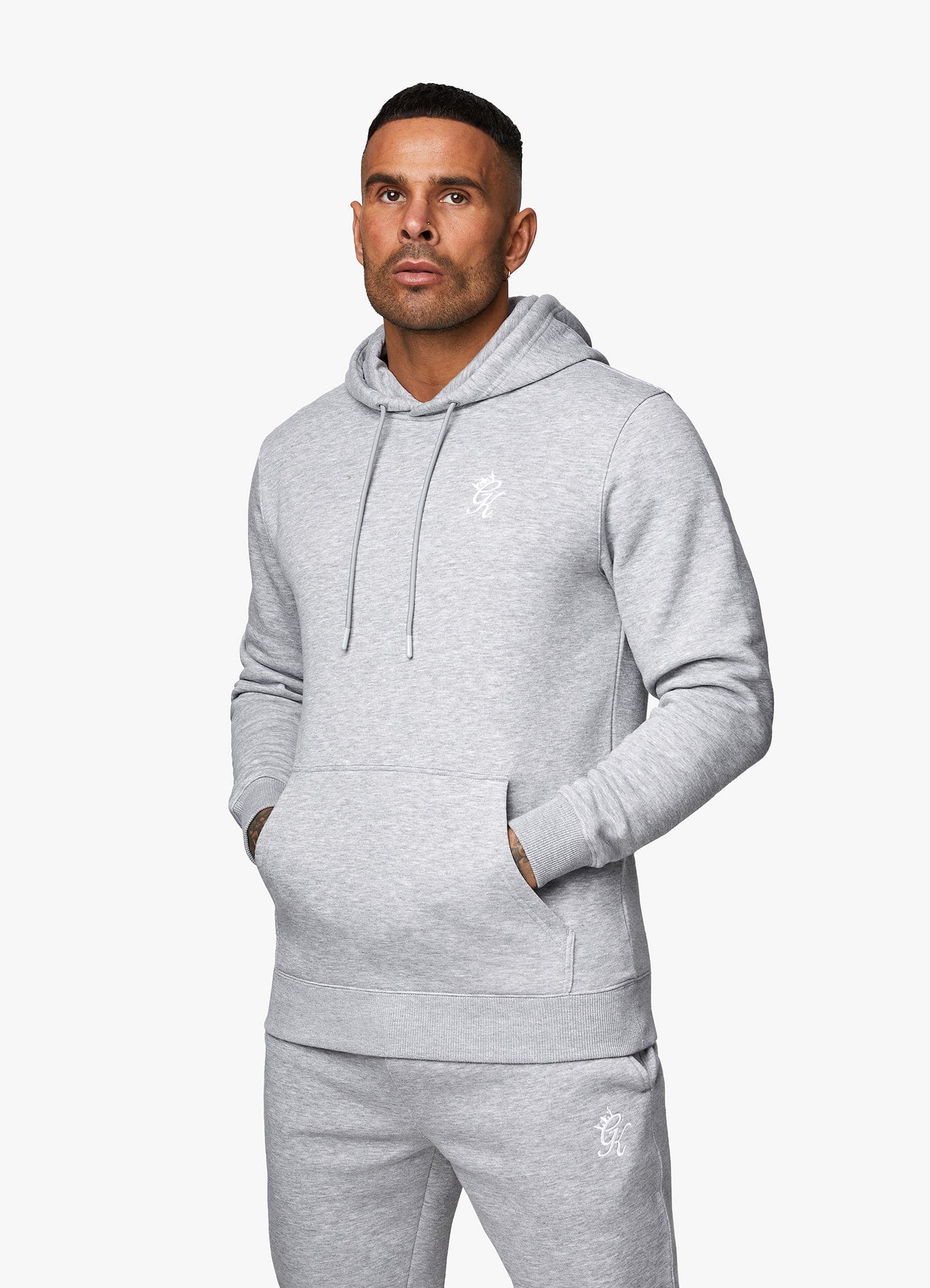 Gym King Fundamental Fleece Hoodie - Grey Marl