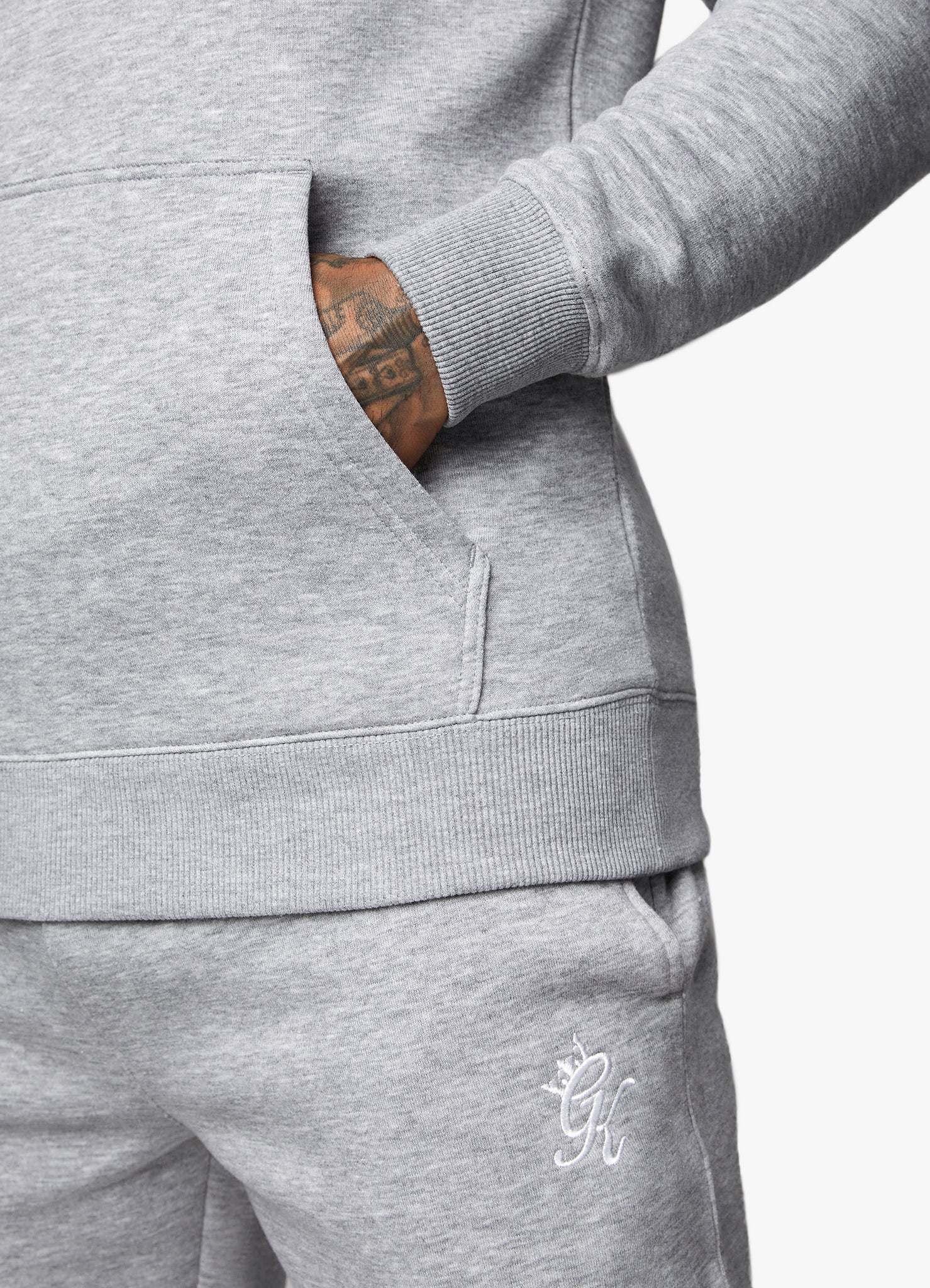 Gym King Fundamental Fleece Hoodie - Grey Marl