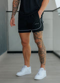Gym King Core Piped Short - Black
