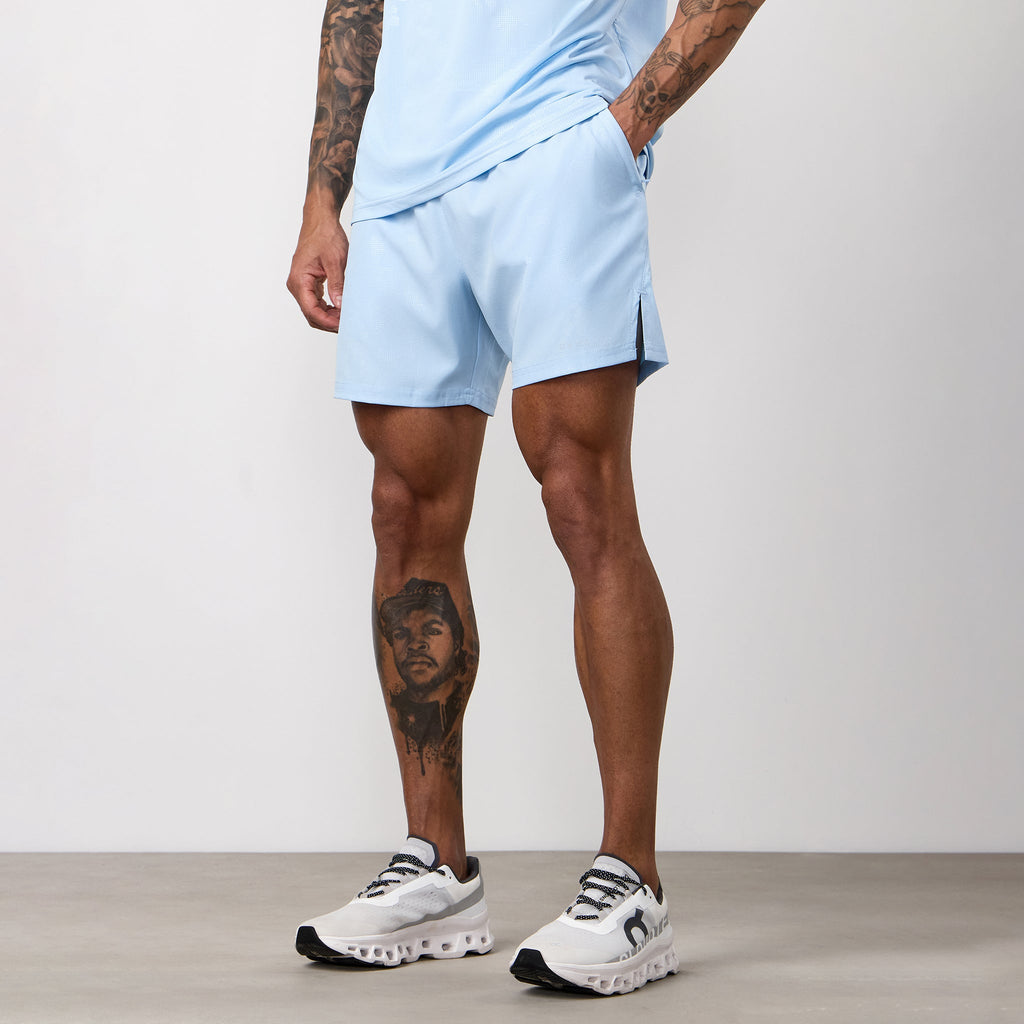 Gym King Debossed Camo Short - Blue Haze