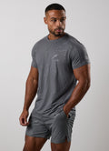 Gym King Debossed Camo Short Sleeve Tee - Gunmetal Grey