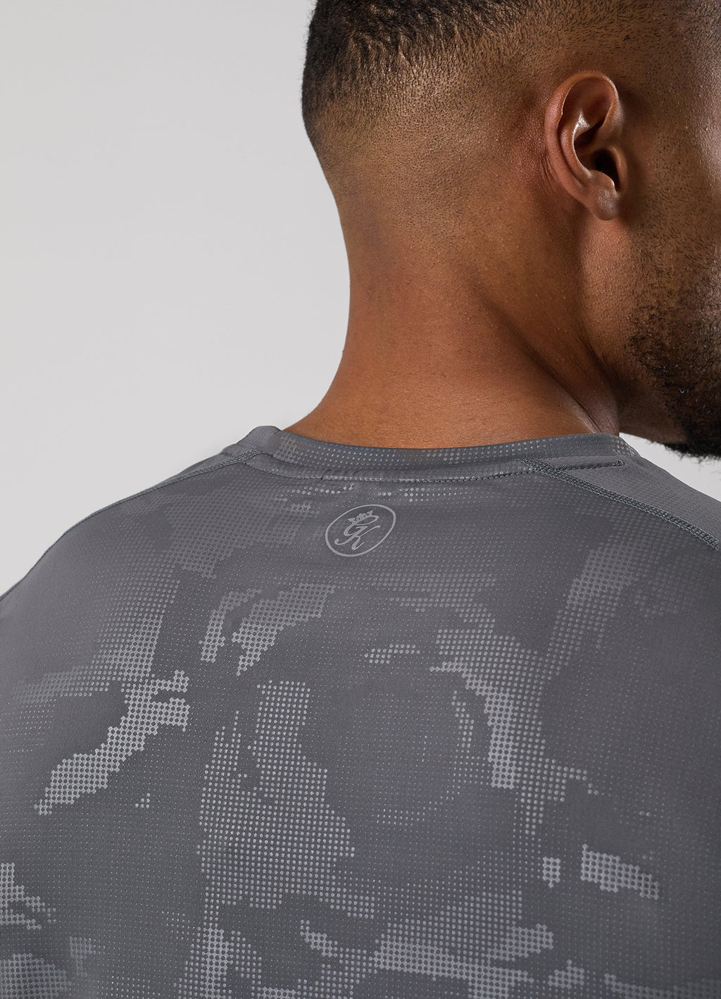 Gym King Debossed Camo Short Sleeve Tee - Gunmetal Grey