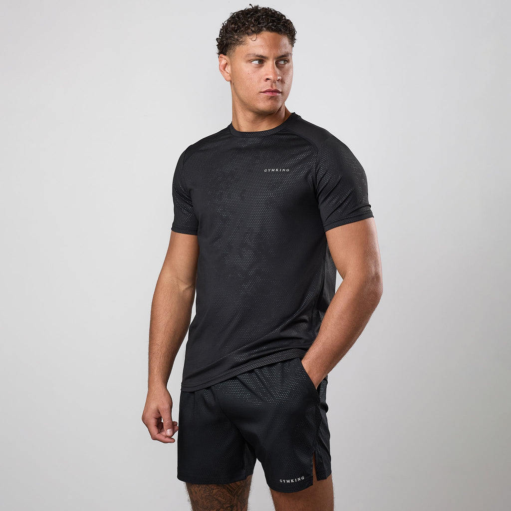 Gym King Debossed Pixel Tee - Black